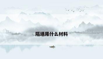 隔墙用什么材料