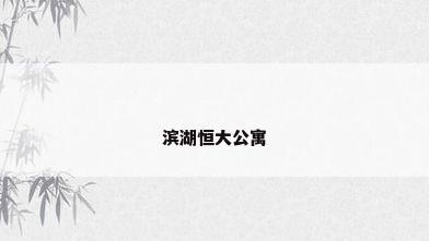 滨湖恒大公寓