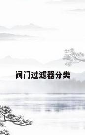 阀门过滤器分类