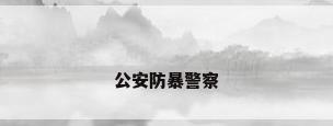 公安防暴警察