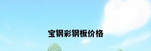 宝钢彩钢板价格