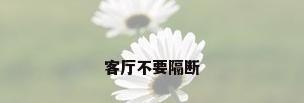 客厅不要隔断