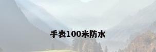 手表100米防水