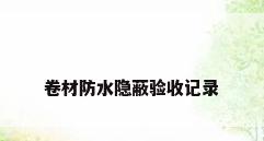 卷材防水隐蔽验收记录
