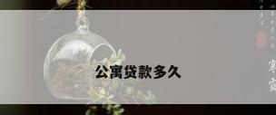 公寓贷款多久