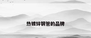 热镀锌钢管的品牌