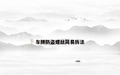 车牌防盗螺丝简易拆法
