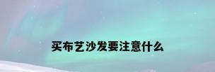 买布艺沙发要注意什么
