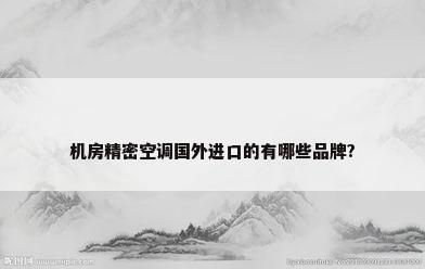 机房精密空调国外进口的有哪些品牌?