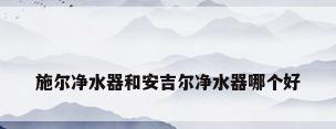 施尔净水器和安吉尔净水器哪个好