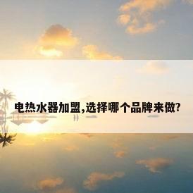 电热水器加盟,选择哪个品牌来做?