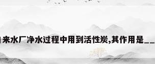 自来水厂净水过程中用到活性炭,其作用是___.