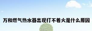 万和燃气热水器出现打不着火是什么原因