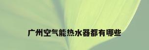 广州空气能热水器都有哪些