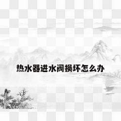 热水器进水阀损坏怎么办