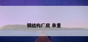 钢结构厂房 承重