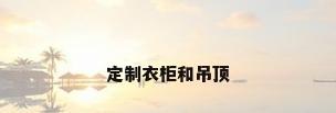 定制衣柜和吊顶