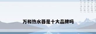 万和热水器是十大品牌吗