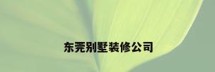 东莞别墅装修公司