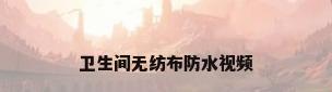 卫生间无纺布防水视频