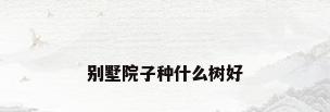 别墅院子种什么树好