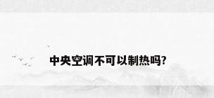 中央空调不可以制热吗?