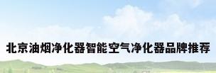 北京油烟净化器智能空气净化器品牌推荐