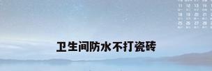 卫生间防水不打瓷砖