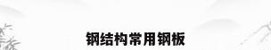 钢结构常用钢板