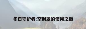 冬日守护者:空调罩的使用之道