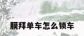 膜拜单车怎么锁车