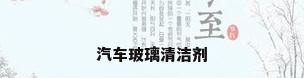 汽车玻璃清洁剂