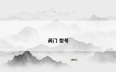 阀门 型号