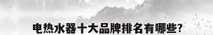电热水器十大品牌排名有哪些?