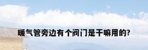暖气管旁边有个阀门是干嘛用的?