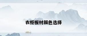 衣柜板材颜色选择