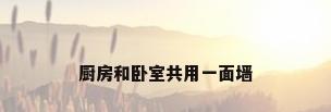 厨房和卧室共用一面墙
