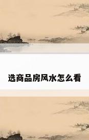 选商品房风水怎么看