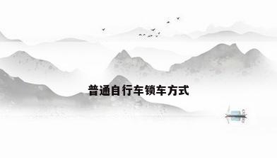 普通自行车锁车方式