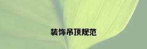 装饰吊顶规范