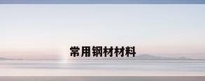 常用钢材材料