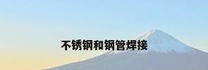 不锈钢和钢管焊接