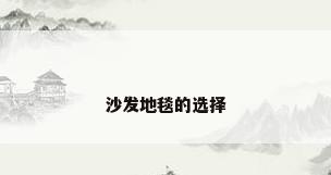 沙发地毯的选择