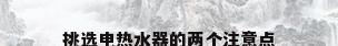 挑选电热水器的两个注意点