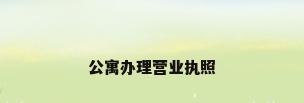 公寓办理营业执照