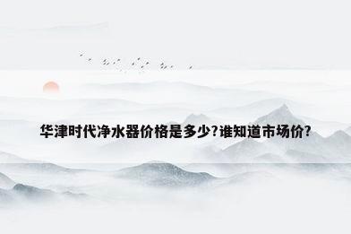 华津时代净水器价格是多少?谁知道市场价?