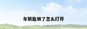 车钥匙锁了怎么打开