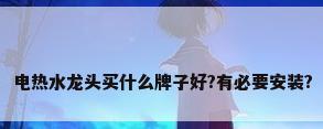 电热水龙头买什么牌子好?有必要安装?