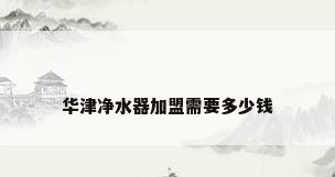 华津净水器加盟需要多少钱