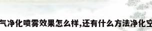 AQ空气净化喷雾效果怎么样,还有什么方法净化空气呢?